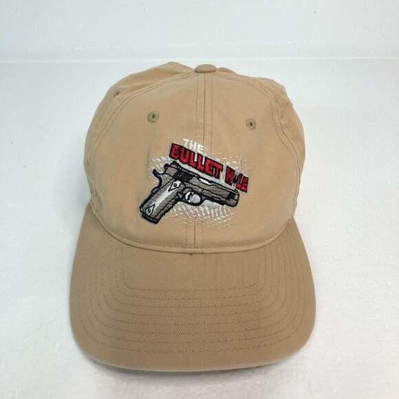 Flexfit Hat with The Bullet Hole on Front Khaki Small Medium - Picture 2 of 10